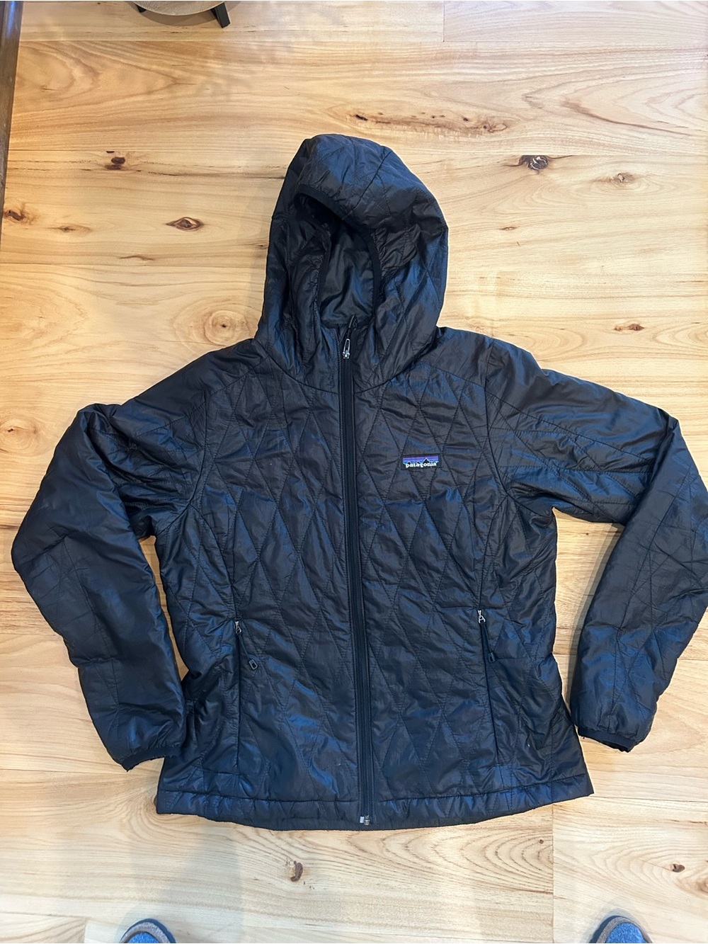 Patagonia Black Hooded Quilted Puffer Jacket